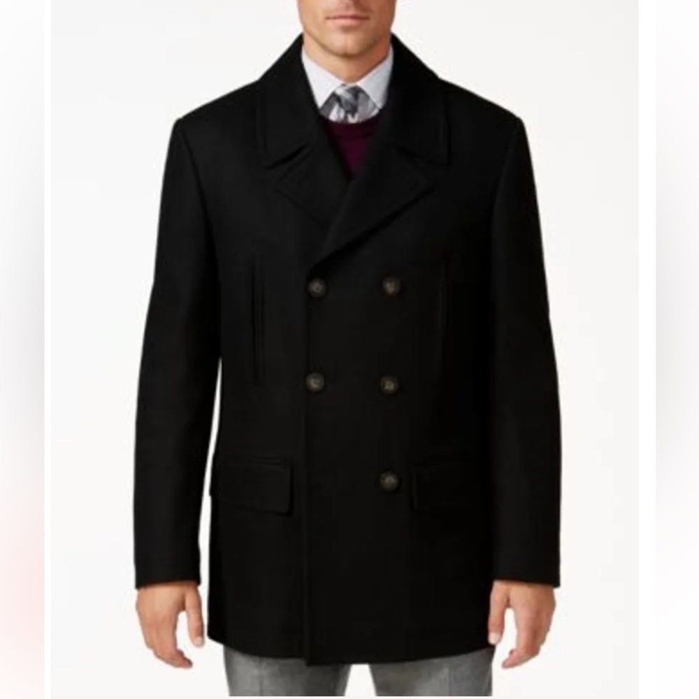 LAUREN Ralph Lauren 44-R Look Wool Blend Classic Peacoat Black New without tag